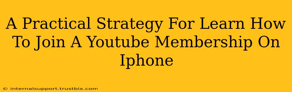 A Practical Strategy For Learn How To Join A Youtube Membership On Iphone