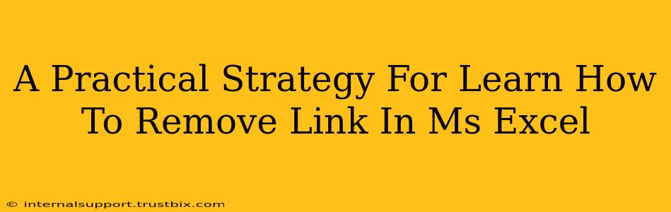 A Practical Strategy For Learn How To Remove Link In Ms Excel