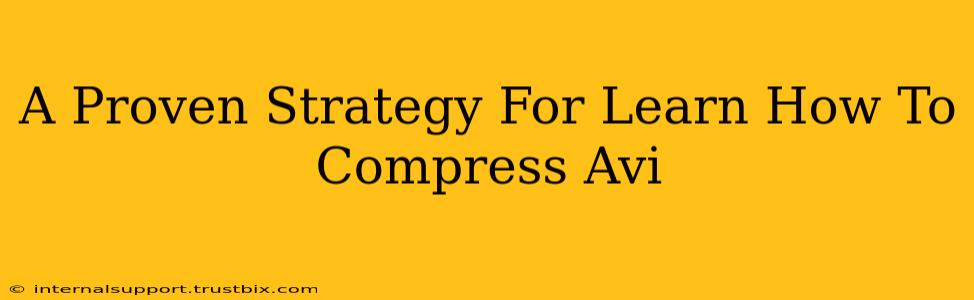 A Proven Strategy For Learn How To Compress Avi