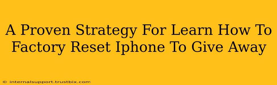 A Proven Strategy For Learn How To Factory Reset Iphone To Give Away