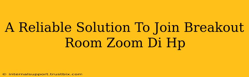 A Reliable Solution To Join Breakout Room Zoom Di Hp