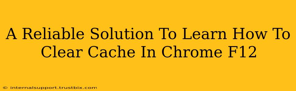 A Reliable Solution To Learn How To Clear Cache In Chrome F12