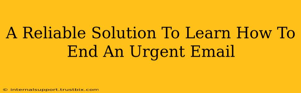 A Reliable Solution To Learn How To End An Urgent Email