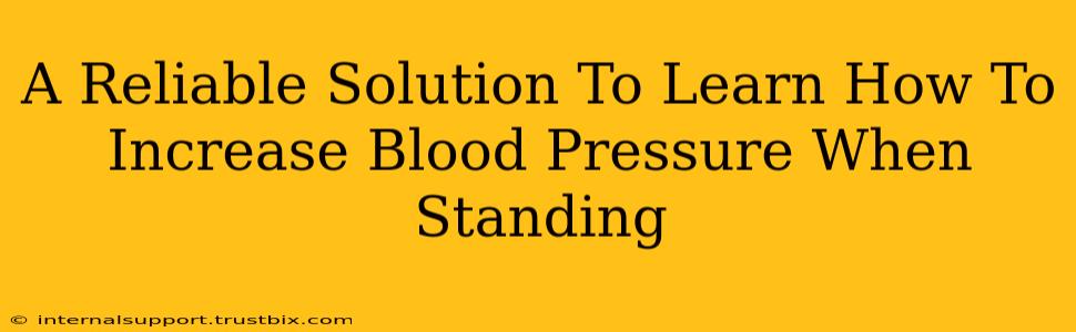 A Reliable Solution To Learn How To Increase Blood Pressure When Standing