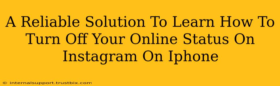 A Reliable Solution To Learn How To Turn Off Your Online Status On Instagram On Iphone