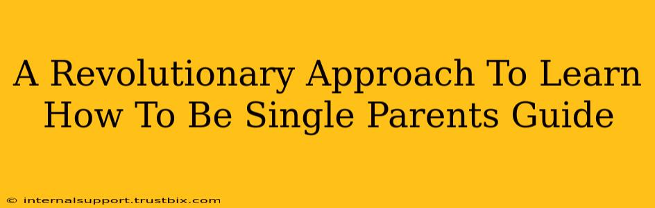 A Revolutionary Approach To Learn How To Be Single Parents Guide