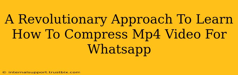 A Revolutionary Approach To Learn How To Compress Mp4 Video For Whatsapp