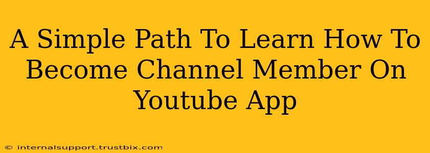 A Simple Path To Learn How To Become Channel Member On Youtube App