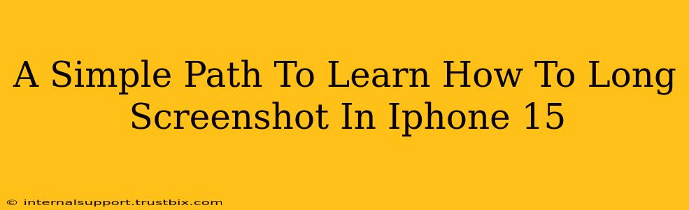 A Simple Path To Learn How To Long Screenshot In Iphone 15