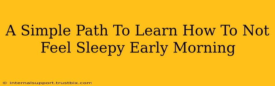 A Simple Path To Learn How To Not Feel Sleepy Early Morning