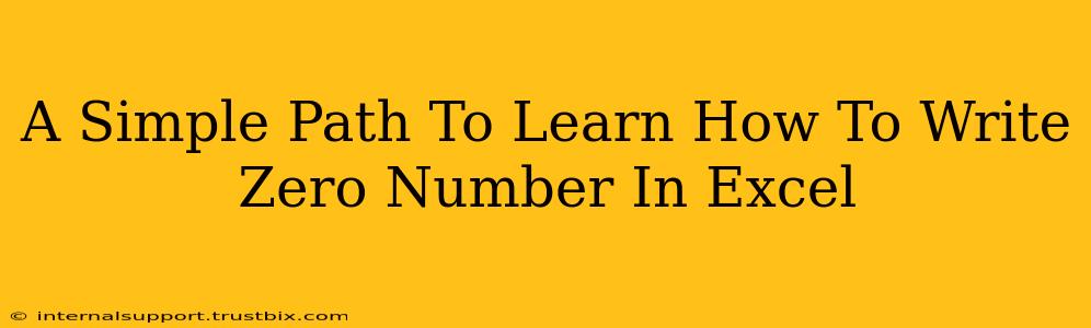 A Simple Path To Learn How To Write Zero Number In Excel