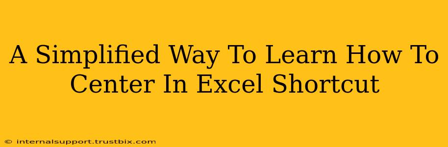 A Simplified Way To Learn How To Center In Excel Shortcut