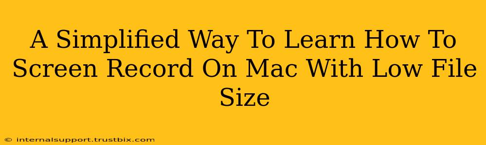 A Simplified Way To Learn How To Screen Record On Mac With Low File Size