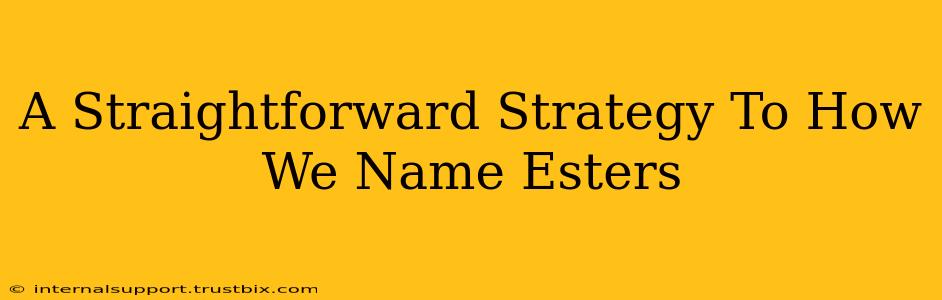 A Straightforward Strategy To How We Name Esters