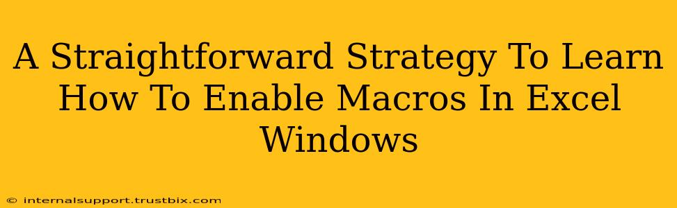 A Straightforward Strategy To Learn How To Enable Macros In Excel Windows