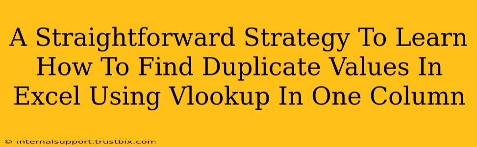 A Straightforward Strategy To Learn How To Find Duplicate Values In Excel Using Vlookup In One Column