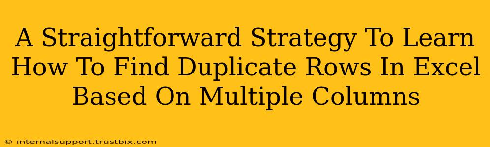 A Straightforward Strategy To Learn How To Find Duplicate Rows In Excel Based On Multiple Columns