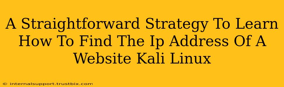 A Straightforward Strategy To Learn How To Find The Ip Address Of A Website Kali Linux