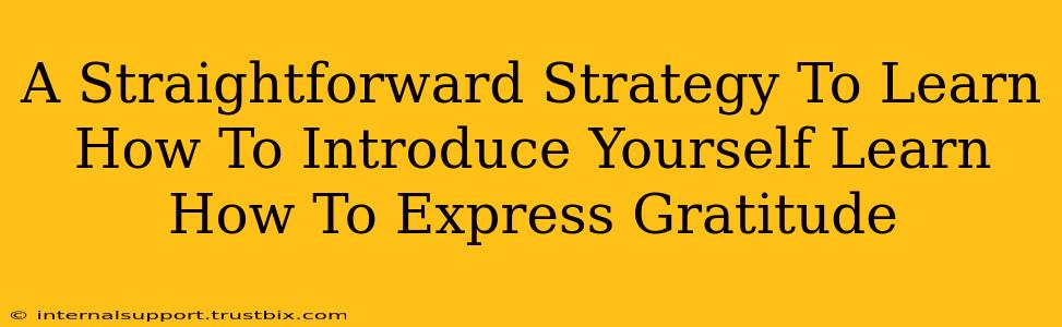 A Straightforward Strategy To Learn How To Introduce Yourself Learn How To Express Gratitude