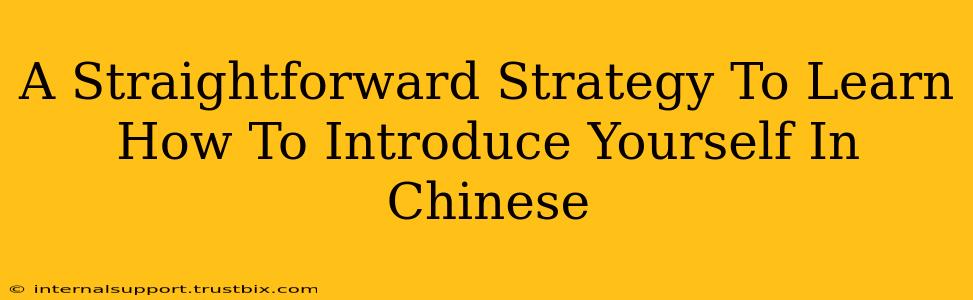 A Straightforward Strategy To Learn How To Introduce Yourself In Chinese