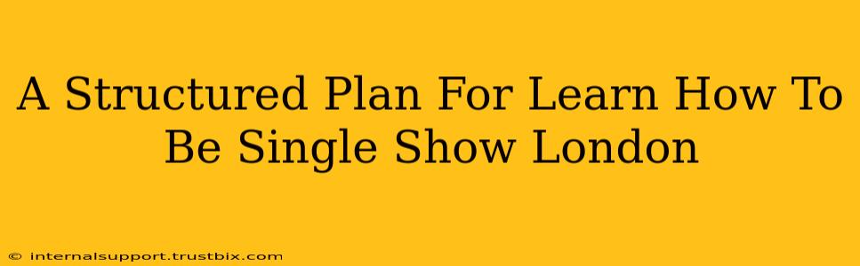 A Structured Plan For Learn How To Be Single Show London