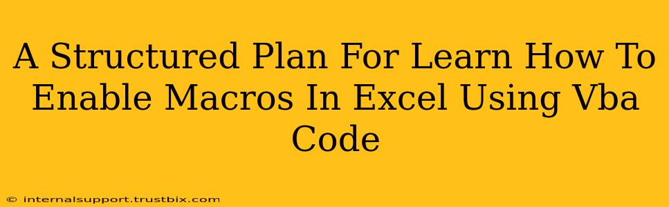 A Structured Plan For Learn How To Enable Macros In Excel Using Vba Code