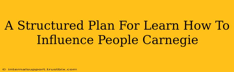 A Structured Plan For Learn How To Influence People Carnegie