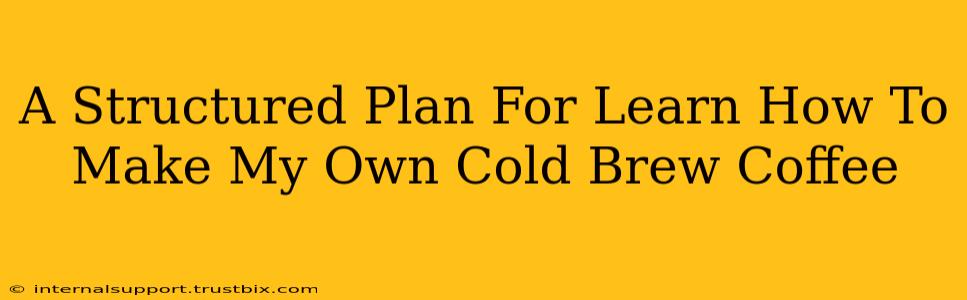 A Structured Plan For Learn How To Make My Own Cold Brew Coffee