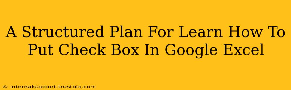 A Structured Plan For Learn How To Put Check Box In Google Excel