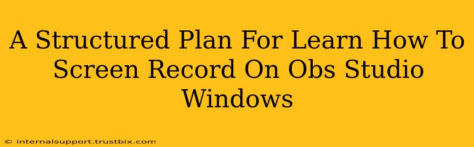 A Structured Plan For Learn How To Screen Record On Obs Studio Windows