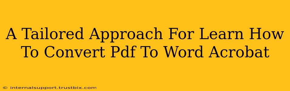 A Tailored Approach For Learn How To Convert Pdf To Word Acrobat