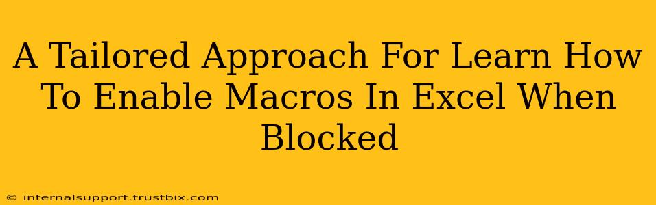 A Tailored Approach For Learn How To Enable Macros In Excel When Blocked