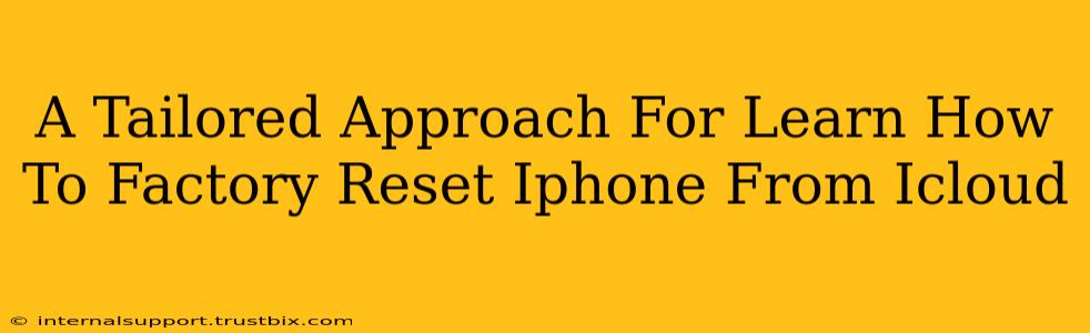 A Tailored Approach For Learn How To Factory Reset Iphone From Icloud