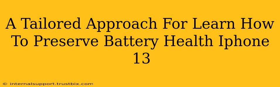 A Tailored Approach For Learn How To Preserve Battery Health Iphone 13