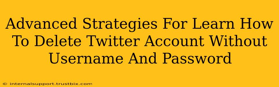 Advanced Strategies For Learn How To Delete Twitter Account Without Username And Password