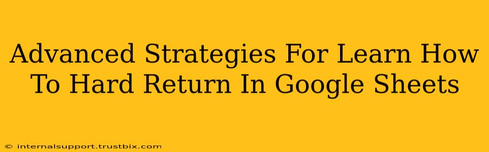 Advanced Strategies For Learn How To Hard Return In Google Sheets