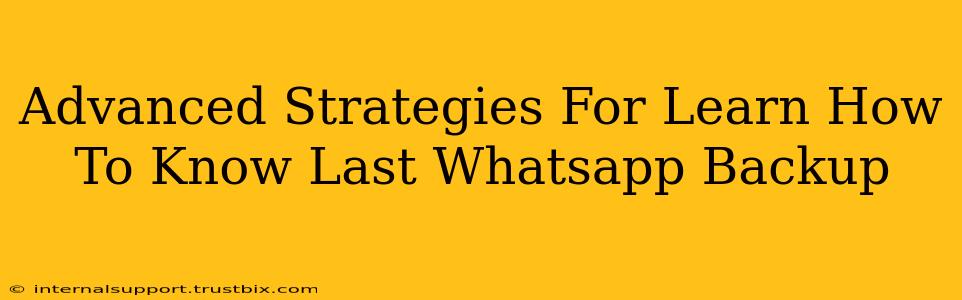 Advanced Strategies For Learn How To Know Last Whatsapp Backup