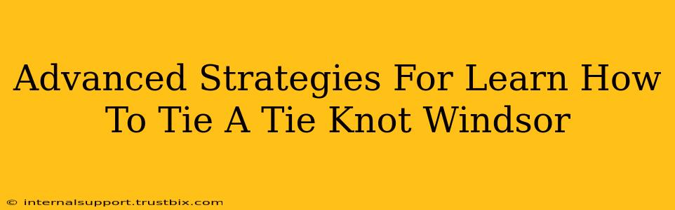 Advanced Strategies For Learn How To Tie A Tie Knot Windsor