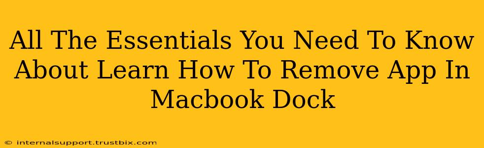 All The Essentials You Need To Know About Learn How To Remove App In Macbook Dock