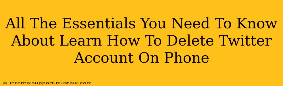 All The Essentials You Need To Know About Learn How To Delete Twitter Account On Phone