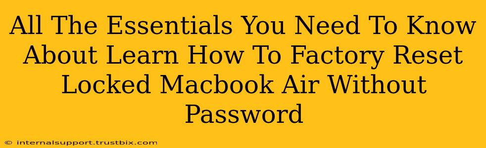 All The Essentials You Need To Know About Learn How To Factory Reset Locked Macbook Air Without Password