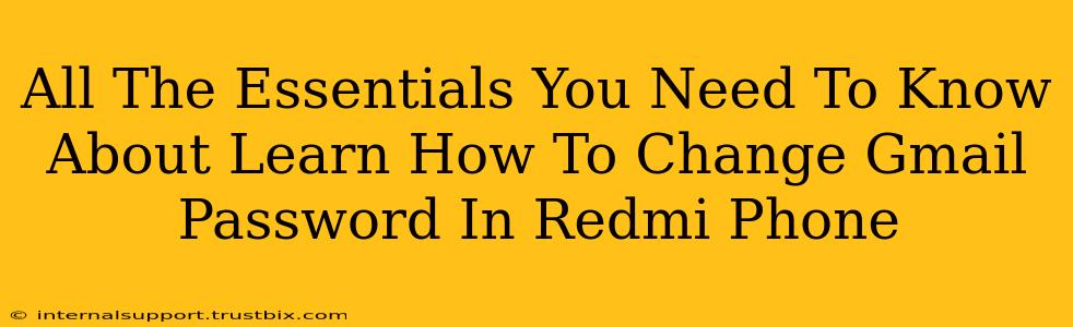 All The Essentials You Need To Know About Learn How To Change Gmail Password In Redmi Phone