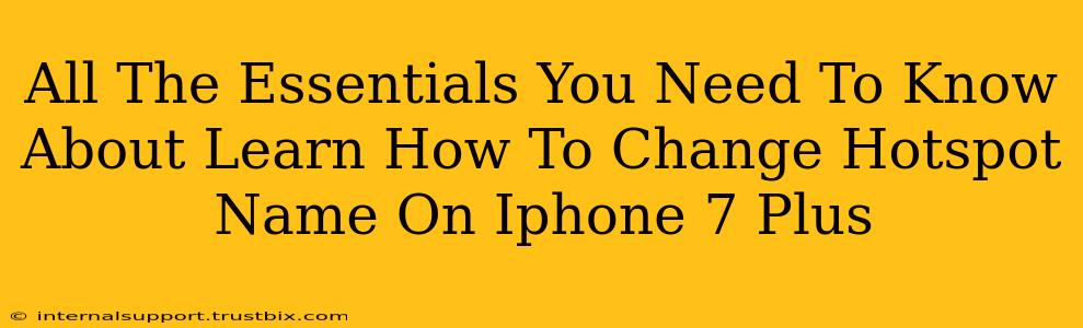 All The Essentials You Need To Know About Learn How To Change Hotspot Name On Iphone 7 Plus