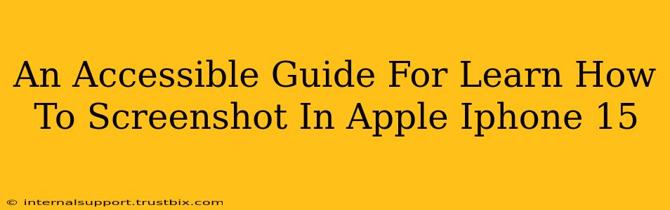 An Accessible Guide For Learn How To Screenshot In Apple Iphone 15