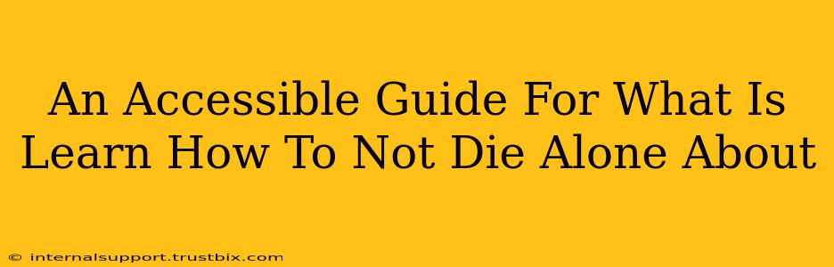 An Accessible Guide For What Is Learn How To Not Die Alone About