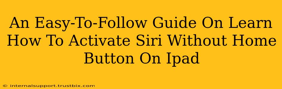 An Easy-To-Follow Guide On Learn How To Activate Siri Without Home Button On Ipad