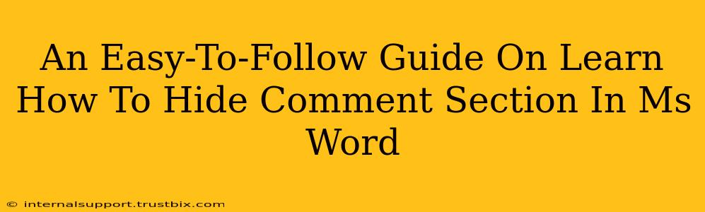 An Easy-To-Follow Guide On Learn How To Hide Comment Section In Ms Word