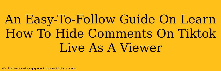 An Easy-To-Follow Guide On Learn How To Hide Comments On Tiktok Live As A Viewer