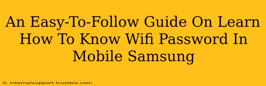 An Easy-To-Follow Guide On Learn How To Know Wifi Password In Mobile Samsung