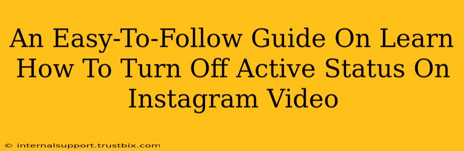 An Easy-To-Follow Guide On Learn How To Turn Off Active Status On Instagram Video